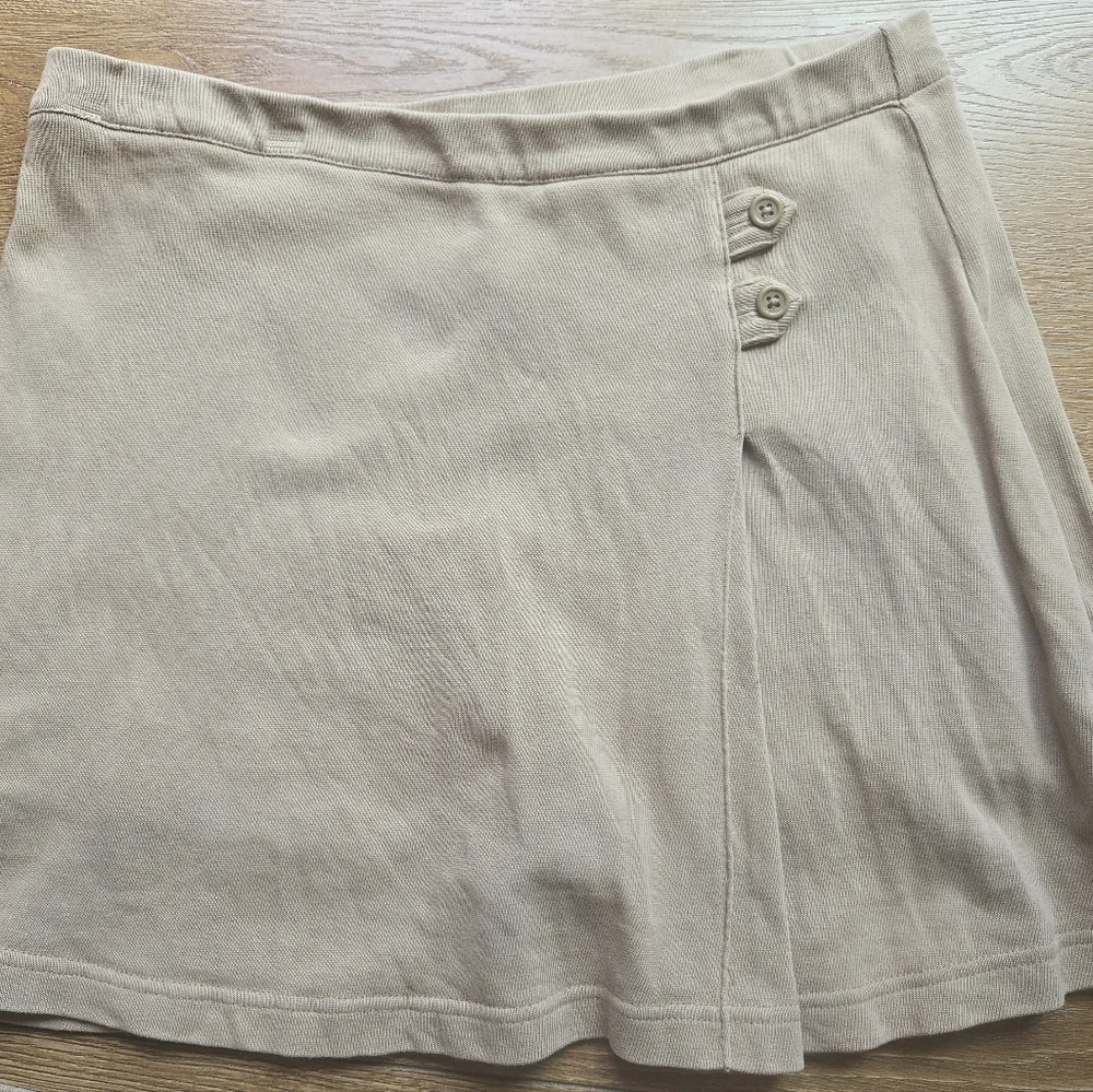 Lands' End Girls Beige Ribbed Skort